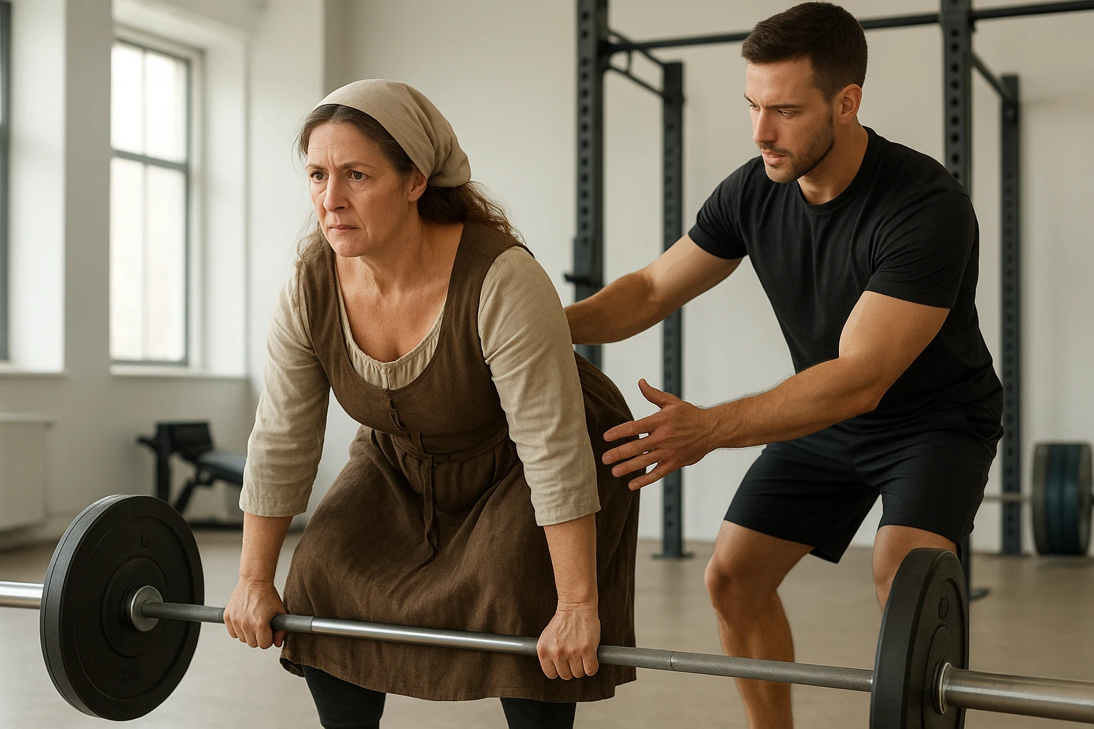 Fotorealistisches Bild einer mittelalterlichen Frau (ca. 42) beim Krafttraining im hellen Fitnessstudio mit Trainer: sie f&uuml;hrt eine Kreuzheben-&Uuml;bung aus, Trainer korrigiert Haltung, saubere, authentische Sportausr&uuml;stung, nat&uuml;rliche Farben, angenehmes Mischlicht (Fenster + Studio), dynamische, aber realistische Szene, keine Logos oder Texte sichtbar .','Nahaufnahme: H&auml;nde einer etwa 47-j&auml;hrigen Person messen den Taillenumfang mit einem Ma&szlig;band, Fokus auf Ma&szlig;band und Hauttextur, neutrale, weiche Beleuchtung, nat&uuml;rliche Farbtemperatur, klarer, realistischer Look, Hintergrund unscharf, keine medizinische Ausr&uuml;stung sichtbar.','Fotorealistisches Foto eines gesunden Mittagessens auf einem einfachen Holztisch: bunte Gem&uuml;sepfanne mit Vollkornreis, gegrilltes H&auml;hnchen oder pflanzliche Alternative, Glas Wasser mit Zitrone, nat&uuml;rliche Fensterbeleuchtung, realistische Texturen, warm-neutraler Farbstil, keine Textbeschriftungen.','Szenenbild einer Beratung: eine etwa 50-j&auml;hrige Frau im Gespr&auml;ch mit einer freundlichen Ern&auml;hrungsberaterin in einer ruhigen Praxis, beide sitzen an einem Tisch mit Notizblock und Trinkglas, nat&uuml;rliche B&uuml;robeleuchtung, professionelle, beruhigende Atmosph&auml;re, fotorealistisch, keine Logos.','Vorher-nachher-kompositorisch (ethical, respektvoll): zwei nat&uuml;rliche, realistische Ganzk&ouml;rperaufnahmen derselben Person (ca. 44) in derselben Kleidung und Pose, links &bdquo;vorher&ldquo;, rechts &bdquo;nachher&ldquo; mit subtiler K&ouml;rperver&auml;nderung durch gesunden Lebensstil, neutrale Hintergrundfarbe, ausgeglichene, nat&uuml;rliche Farbstimmung, keine textlichen Labels.','Detailaufnahme eines Smartphones mit ge&ouml;ffnetem Fitness-Tracking-Interface neben einem Stift und Notizbuch auf einem K&uuml;chentisch: Hand notiert Ziele, warmes Fensterlicht, realistische Displayreflexe, fotorealistisch, keine Markennamen sichtbar.','Beruhigendes Abendritual: eine circa 48-j&auml;hrige Person sitzt entspannt auf einem Sofa, liest ein Buch, eine Tasse Kr&auml;utertee auf dem Beistelltisch, ged&auml;mpftes, warmes Abendlicht, gem&uuml;tliche, nat&uuml;rliche Atmosph&auml;re, realistische Texturen und Farben.