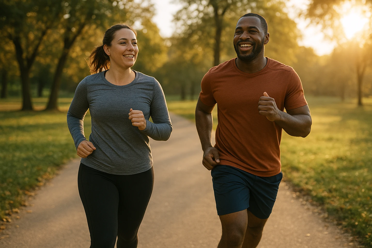 Dynamisches Outdoor-Foto: Zwei Joggende (eine Frau, ein Mann, unterschiedliche K&ouml;rpertypen) laufen entspannt auf einem Parkweg bei Sonnenaufgang. Bewegungsunsch&auml;rfe an den Beinen, warme, goldene Lichtstimmung, realistische Farben, sportliche, alltagstaugliche Sportkleidung, inklusiv und authentisch, fotografische Nahaufnahme vom 35mm-Objektiv mit geringer Sch&auml;rfentiefe." ,"prompts":"Gesundes Meal-Prep: Nahaufnahme von H&auml;nden, die eine ausgewogene Mahlzeit in Boxen portionieren (bunte Salate, Vollkorn, mageres Protein). Holzarbeitsfl&auml;che, klares Tageslicht durch ein Fenster, nat&uuml;rliche, kr&auml;ftige Farben, realistische Texturen von Lebensmitteln, ruhige, ordentliche Komposition, fotorealistisch.","Heim-Workout: Frau Anfang 40 macht ein Kraft- und Mobilit&auml;ts-Workout auf einer Yogamatte im Wohnzimmer, frische Pflanzen im Hintergrund, Smartphone mit Trainingsplan sichtbar. Weiches, nat&uuml;rliches Licht, warme Farbtemperatur, authentische Sportkleidung, realistische Atmungs- und Schwitzdetails, motivierende und erreichbare Atmosph&auml;re.","Tagebuch & Zielsetzung: Detailaufnahme einer Hand, die in ein Fitness-Tagebuch auf Deutsch schreibt (kurze Ziele, Fortschritte feiern).Neben dem Heft ein Fitness-Tracker und ein gr&uuml;ner Smoothie. Gedeckte, nat&uuml;rliche Farben, geringe Tiefensch&auml;rfe, warme, einladende Beleuchtung, realistisch und pers&ouml;nlich.","Gemeinschaft & Unterst&uuml;tzung: Kleine Gruppe von Erwachsenen unterschiedlichen Alters und Hintergrunds in einem hellen Gemeinderaum, sie lachen und tauschen Tipps aus, einige halten gesunde Snacks. Freundliche, unterst&uuml;tzende Atmosph&auml;re, warme Innenbeleuchtung, nat&uuml;rliche Farben, dokumentarischer Fotostil.","Fortschritt statt Zahlen: Badezimmer-Szene mit einer Personenwaage, daneben ein Ma&szlig;band und Haftnotizen mit positiven deutschen Botschaften wie &sbquo;Ein Schritt nach dem anderen&lsquo; und &sbquo;Fortschritt feiern&lsquo;. Kein sichtbares Gewicht, weiches nat&uuml;rliches Licht, minimalistische, reale Umgebung, beruhigende Farbpalette."}】_INVALID_JSON_FORMAT_CORRECTION_REQUIRED_INVALID_JSON_FORMAT_CORRECTION_REQUIRED}{